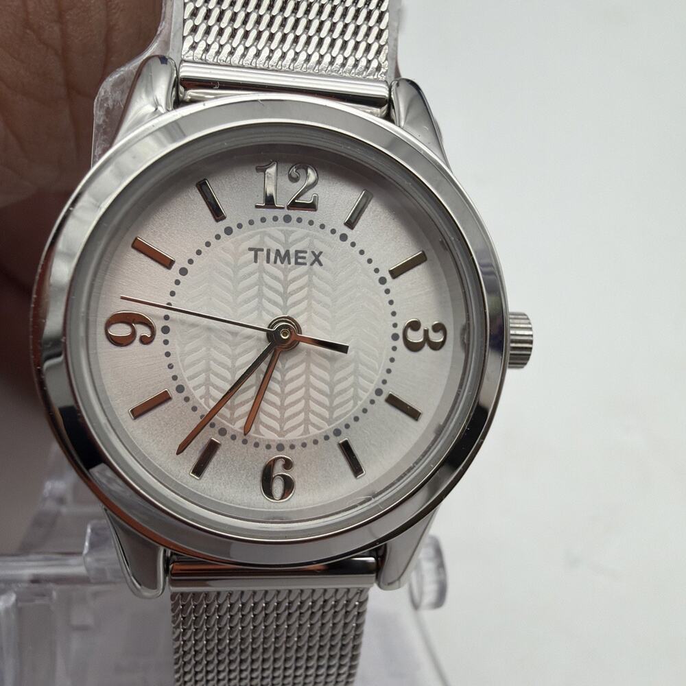 Women's Timex Watch with Mesh Bracelet - Silver T2P457 - Picture 6 of 11